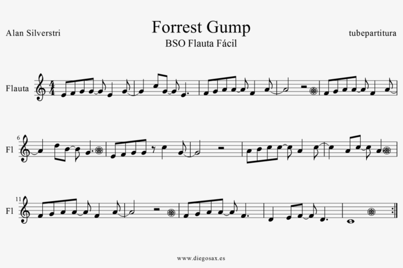 Forrest Gump Suite Sheet Music For Flute By Alan Silvestri - Samba De Janeiro Sheet, transparent png download