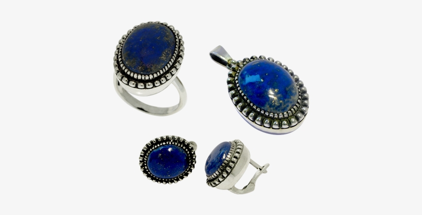 Lapis Lazuli Sterling Silver Set - Blue Lapis Lazuli Cabochon Ring, Sterling Silver Ring,, transparent png download