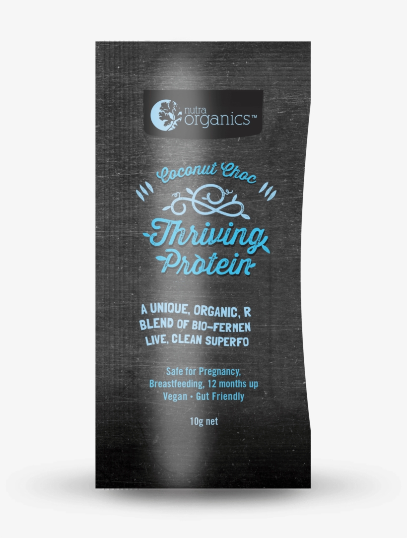 Coconut Choc 10g - Nutra Organics Thriving Protein Coconut Choc 450g Powder, transparent png download
