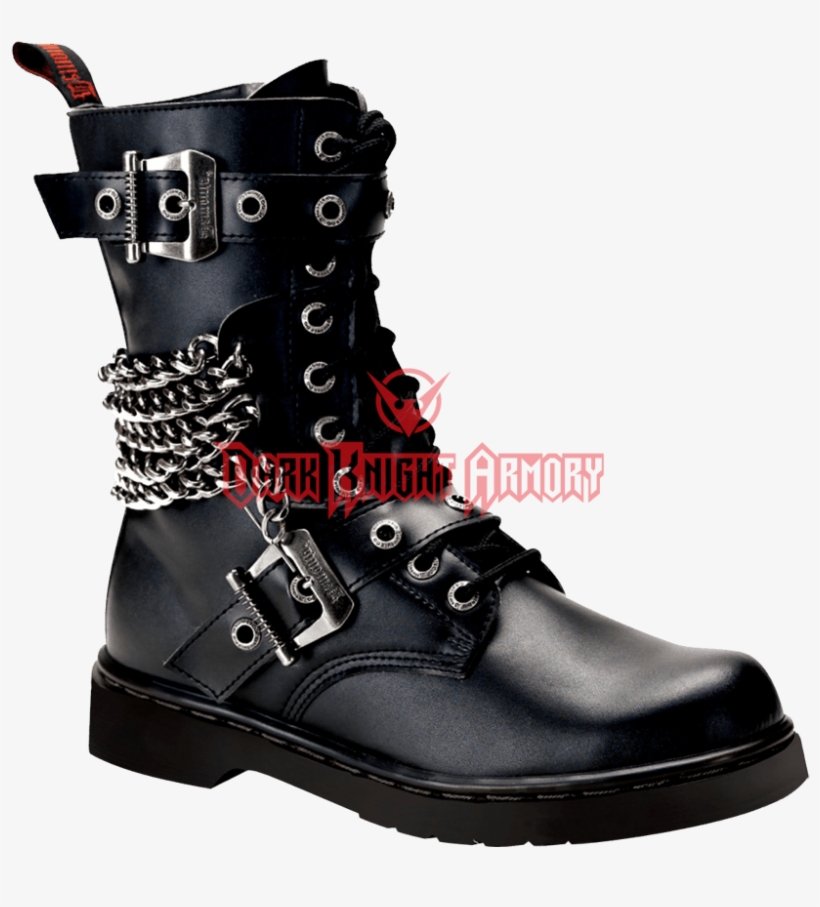 Mens Chained Combat Boots - Demonia Defiant 204, transparent png download