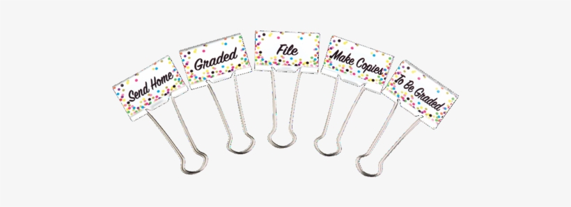 Teacher Created Resources - Teacher Created Resources Confetti Binder Clips, transparent png download