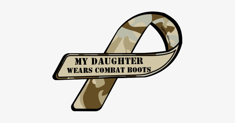 My Daughter / Wears Combat Boots - Support Our Troops Ribbon Png, transparent png download
