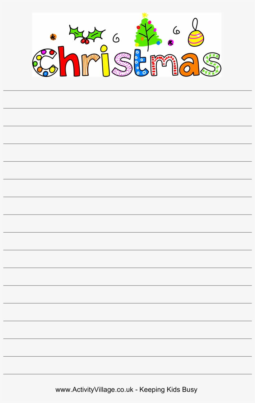Christmas Letter Paper Main Image - Happy Christmas: Large Journal Notebook For Boys And, transparent png download