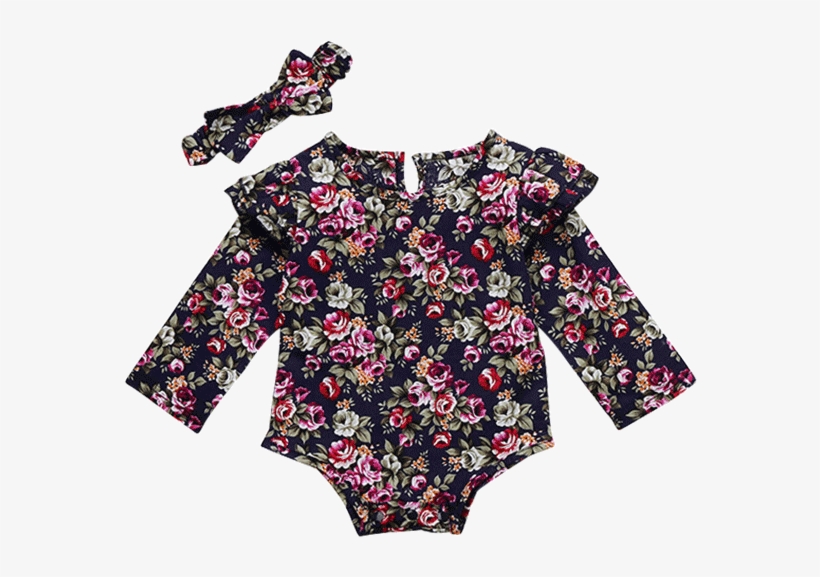 Petite Bello Playsuit 0-6 Months Floral Ruffles 2pc - Waterproof Canvas Insert Interior Inner Lining Zipper, transparent png download