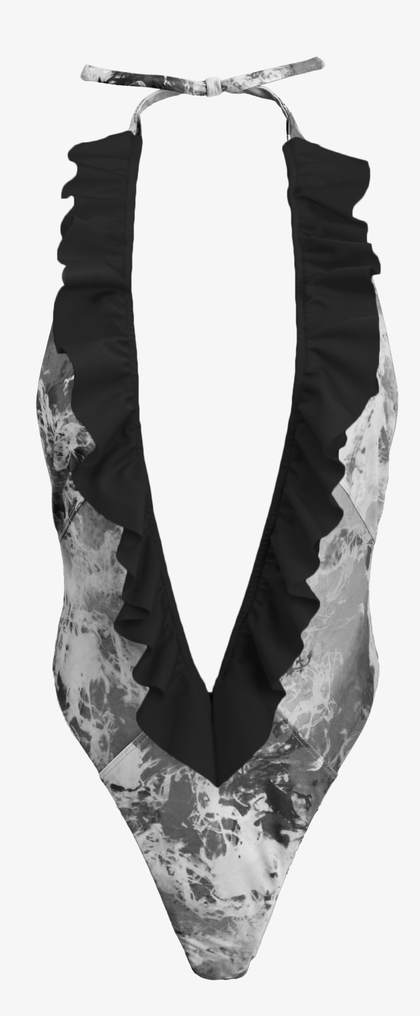 Encore Black Swimsuit - Ruffles, transparent png download
