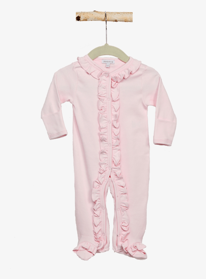 Girl One Piece Pajama Ruffles - Nightwear, transparent png download