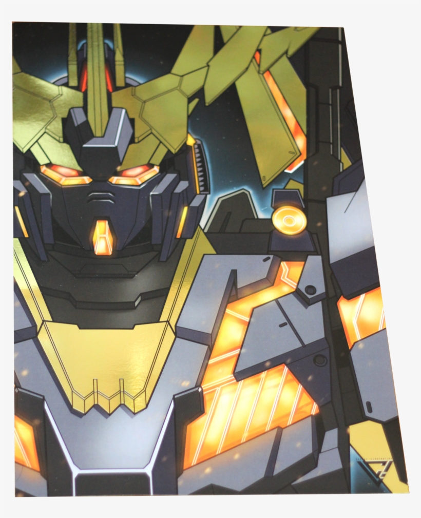 Unicorn Gundam 02 Banshee Premium Gold Foil Poster - Poster, transparent png download