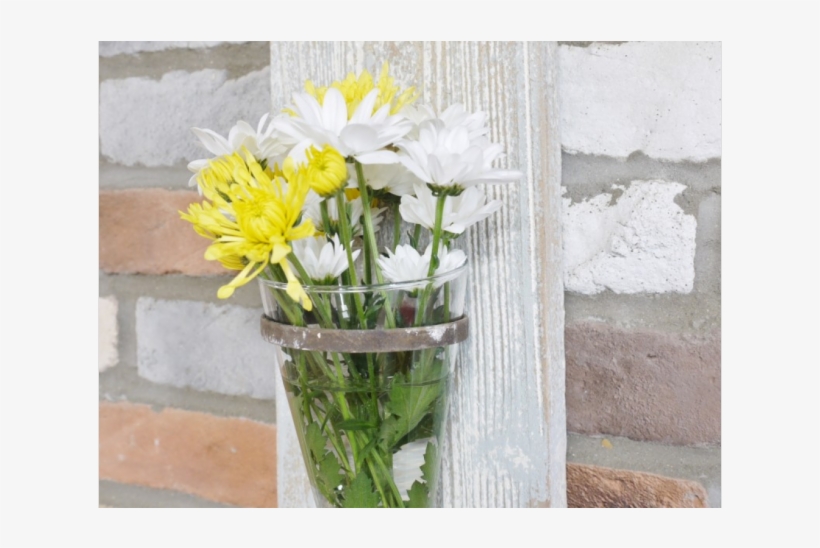 Wall Mounted Rustic Flower Holder - Vase Mural, transparent png download
