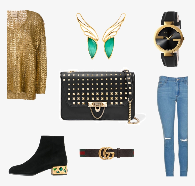 Gucci Girl - Valentino Garavani Women's Small Demi Lune Studded, transparent png download