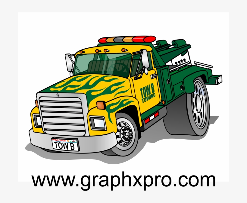 Hot Rod Cartoon Tow Truck With Flames - Pune Institute Of Business Management, transparent png download