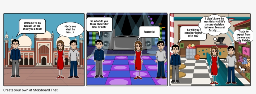 Gatsby,daisy And Nick - Cartoon, transparent png download