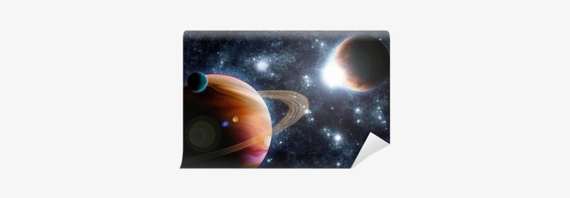 Abstract Planet With Sun Flare In Deep Space - Car Stickers Deep Space Concept Wall Mural, transparent png download
