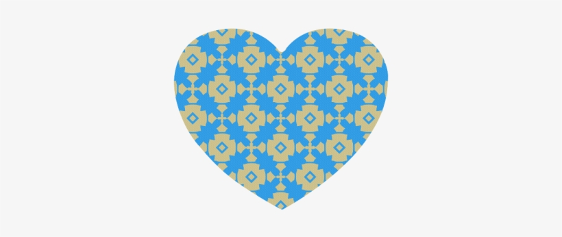 Blue Gold Geometric Heart-shaped Mousepad - Geometry, transparent png download