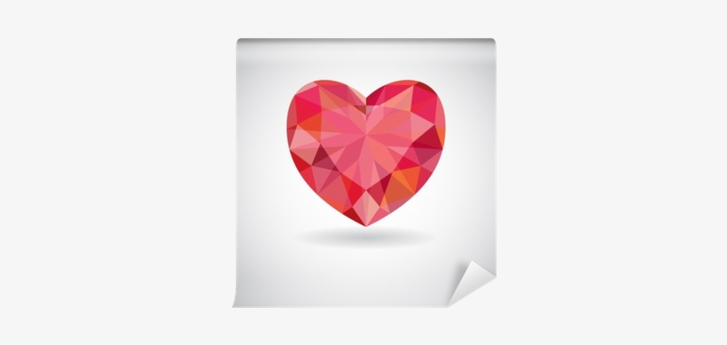 Red Geometric Heart Icon, Valentines Day Background - Heart, transparent png download
