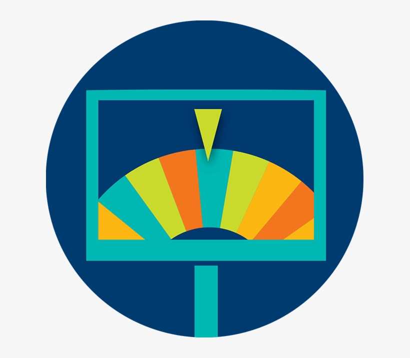 A Monitor Displays A Multicoloured Prize Wheel With - Display Device, transparent png download