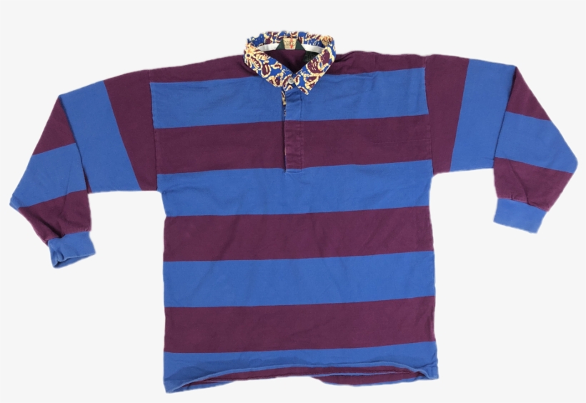 Purple & Blue J Crew Striped Rugby - Rugby Football, transparent png download