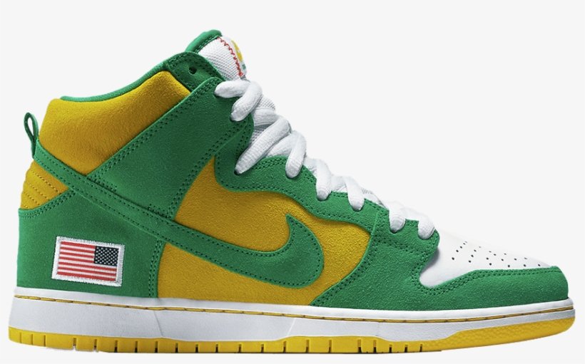 Dunk High Pro Sb 'oakland Athletics' - Green And Yellow Nike Sb, transparent png download