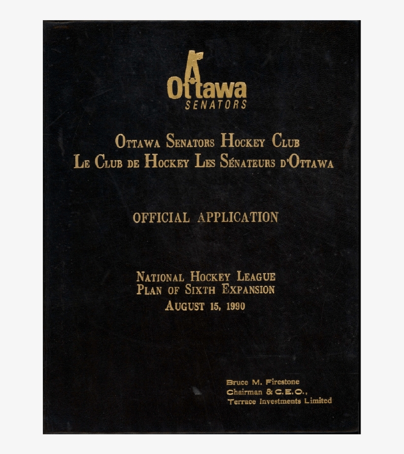 Bruce M Firestone Ottawa Senators Application Cover@3x - Ottawa, transparent png download