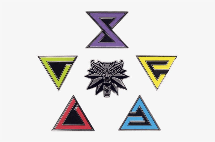 Witcher 3 Wild Hunt Enamel Pin Set - Witcher Pin Set, transparent png download