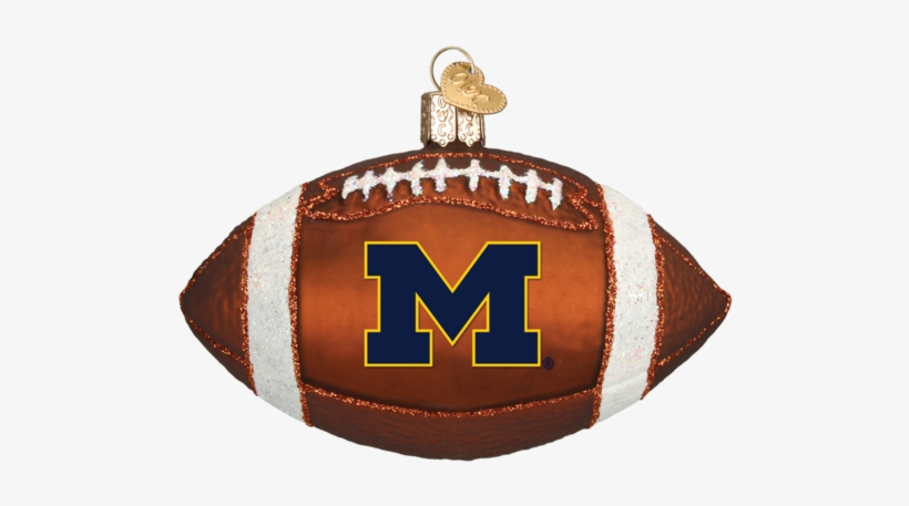 Michigan Wolverines Football Glass Christmas Ornament - Old World Christmas Lsu Football Glass Blown Ornament, transparent png download