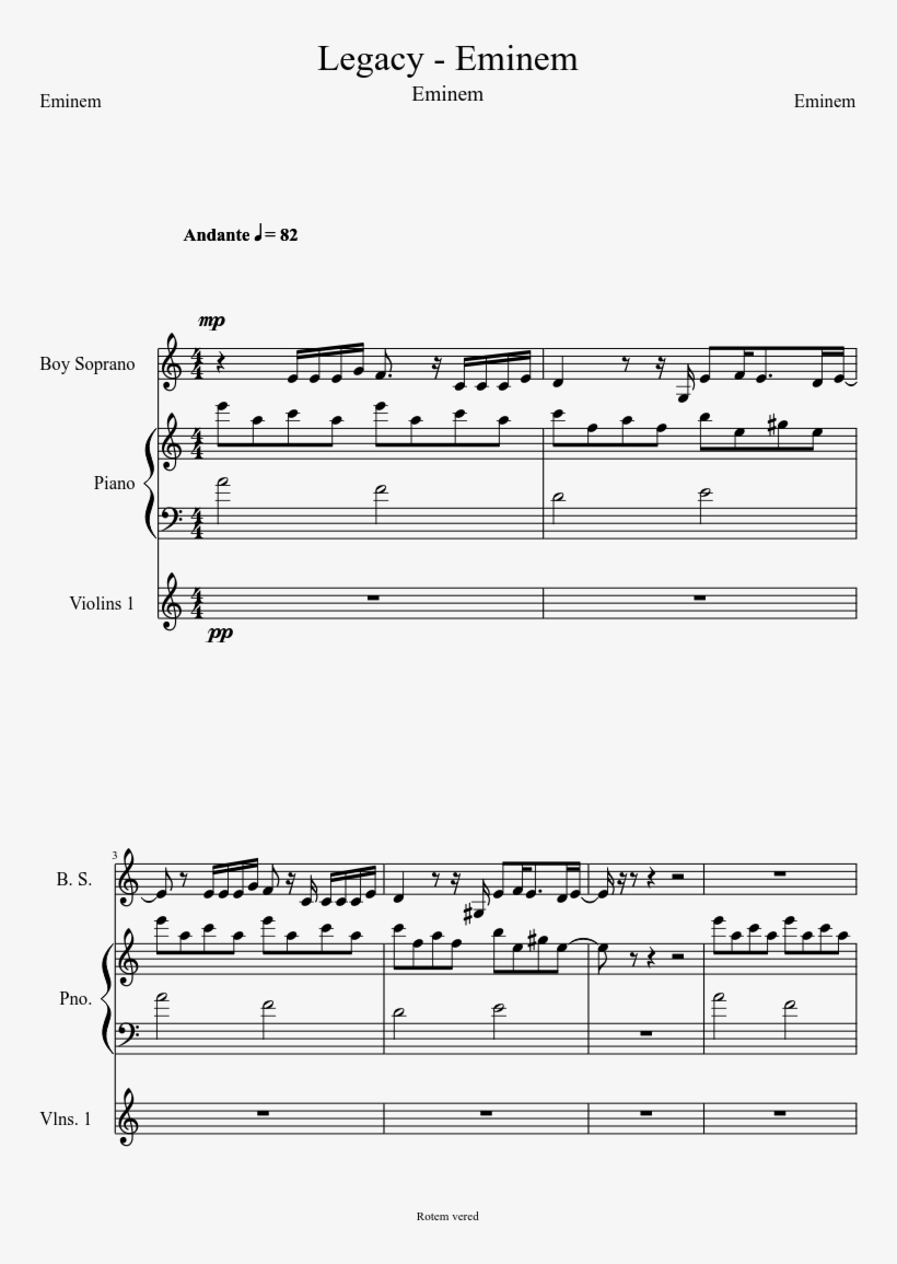 Eminem Sheet Music Composed By Eminem 1 Of 10 Pages - Eminem Legacy Sheet Music, transparent png download