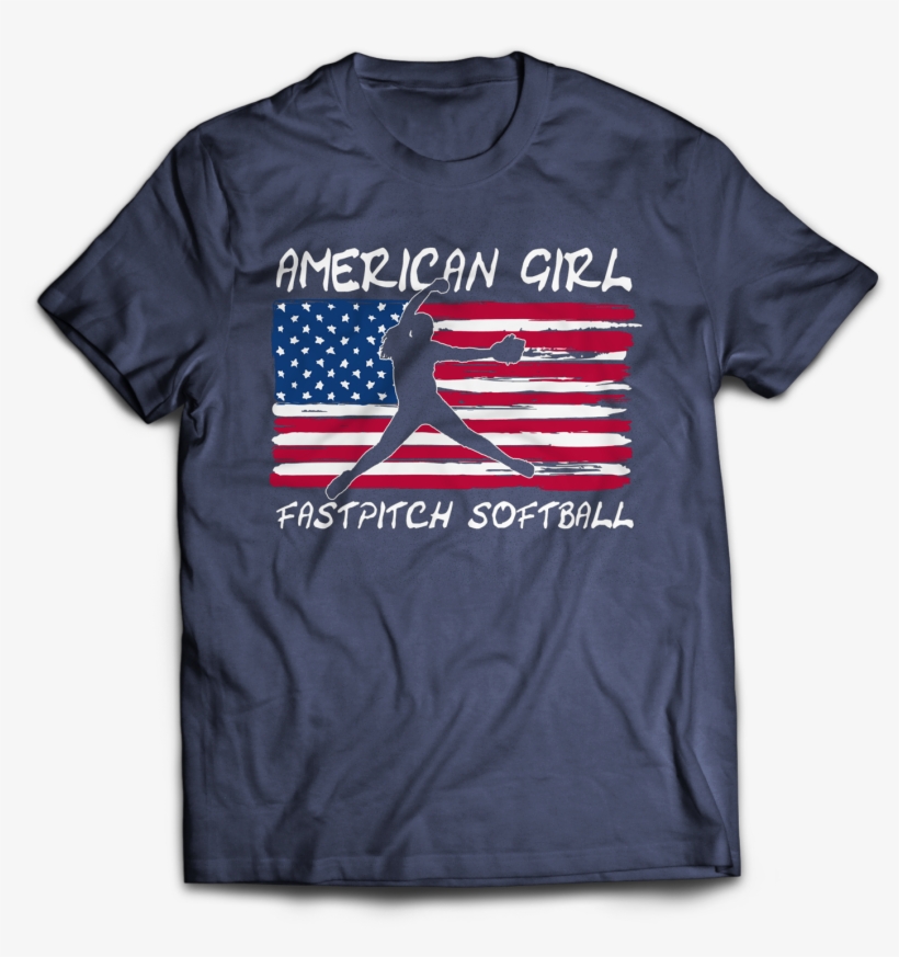 American Girl Softball Fastpitch Hnavy - T Shirt Dad Viking, transparent png download