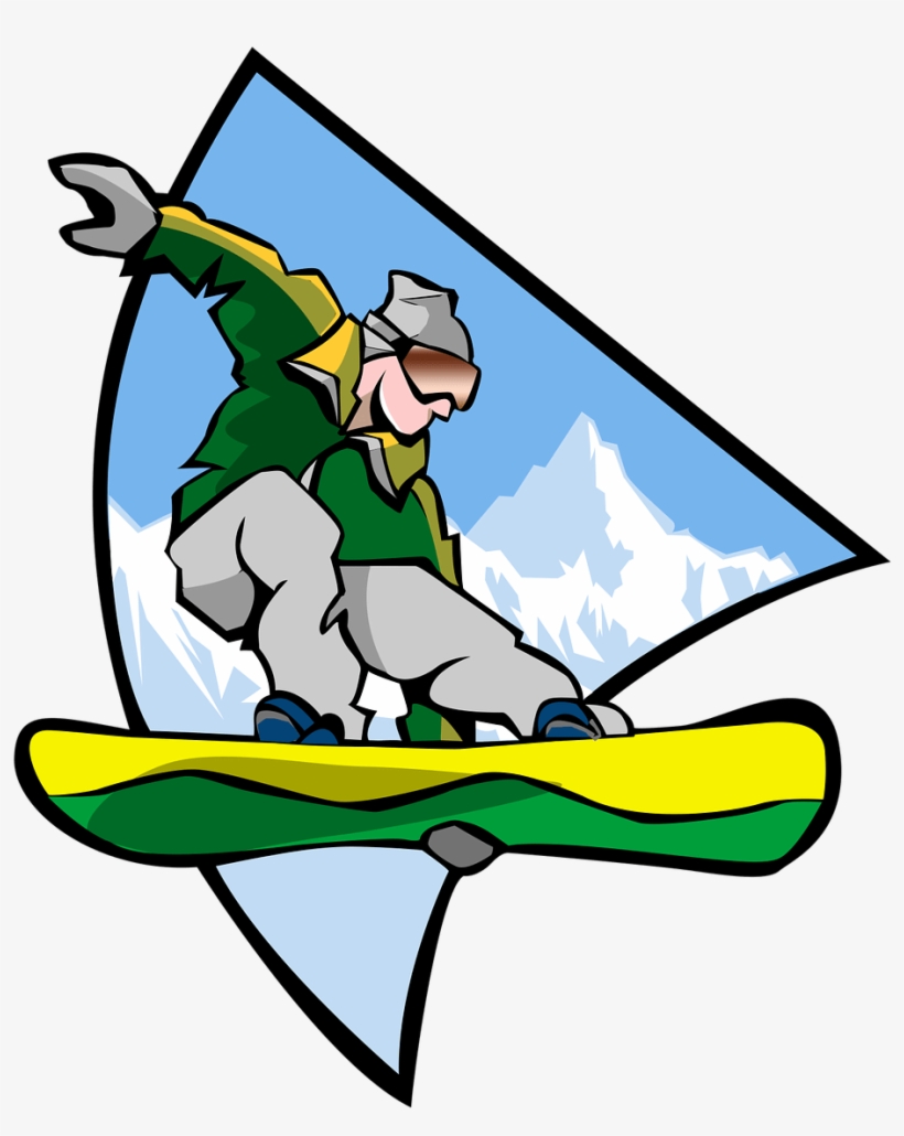 Sports Man Snowboarding Clipart - Snowboarding Clipart, transparent png download