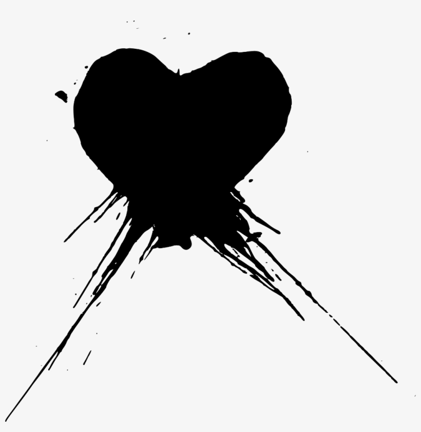Hearts Heart Blackheart Blackhearts Paint Splatter - Portable Network Graphics, transparent png download