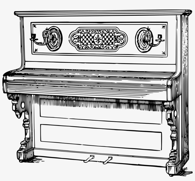 Very Old Piano Line Clipart - Piano, transparent png download
