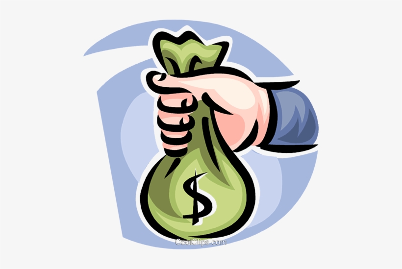 Hand Holding Bag Of Money Royalty Free Vector Clip - Hand Holding Money Bag, transparent png download