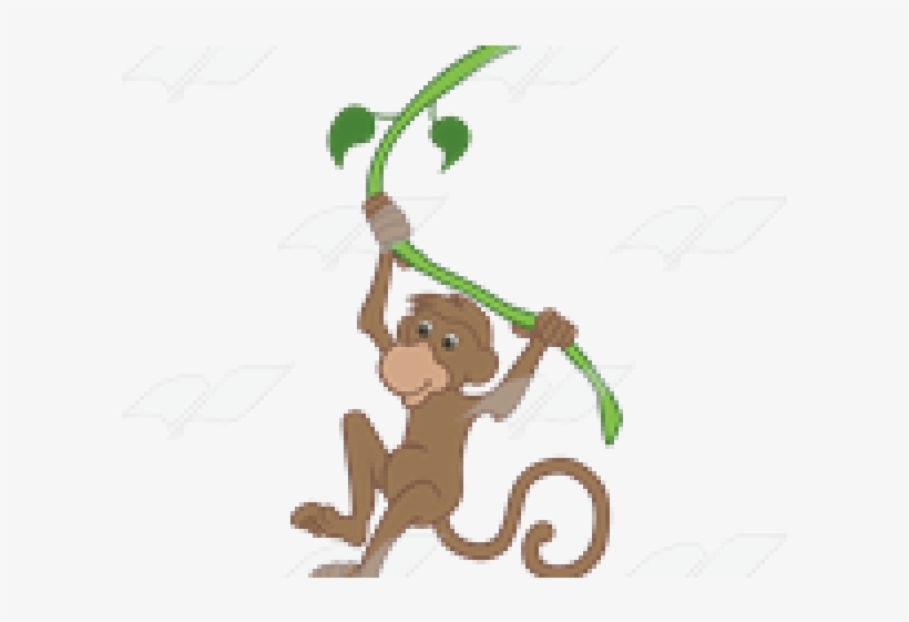 Monkey Clipart Vine - Brown Woolly Monkey, transparent png download