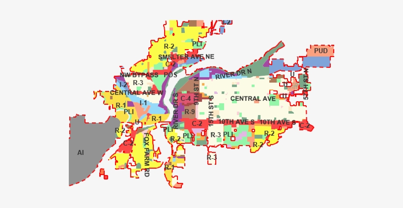 Interactive Zoning Map - Flood Plain Map Great Falls Mt, transparent png download