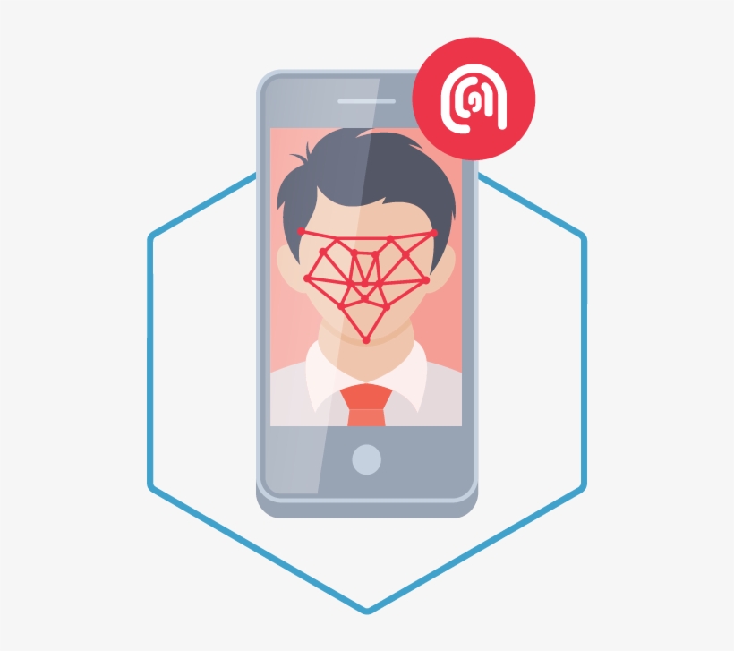 Biometric Face Recognition & Fingerprint Verification - Illustration, transparent png download