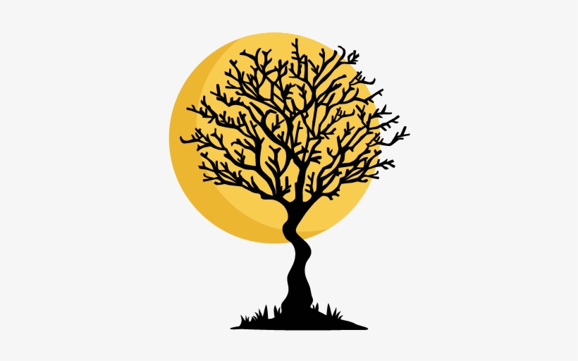 Halloween Trees Cliparts - Cute Halloween Tree Png, transparent png download