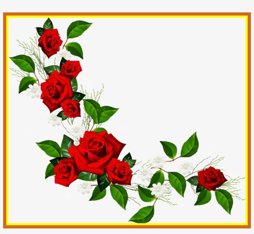 Shocking White Rose Clipart Flower Heart Many Interesting - Rose Border Flower Png, transparent png download