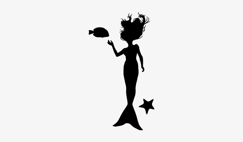 Starfish And Mermaid Wall Art Decal - Illustration, transparent png download