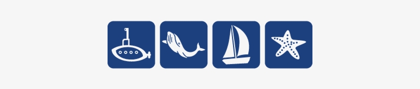 Submarine, Whale, Sailboat And Starfish In Rounded - Smile, transparent png download