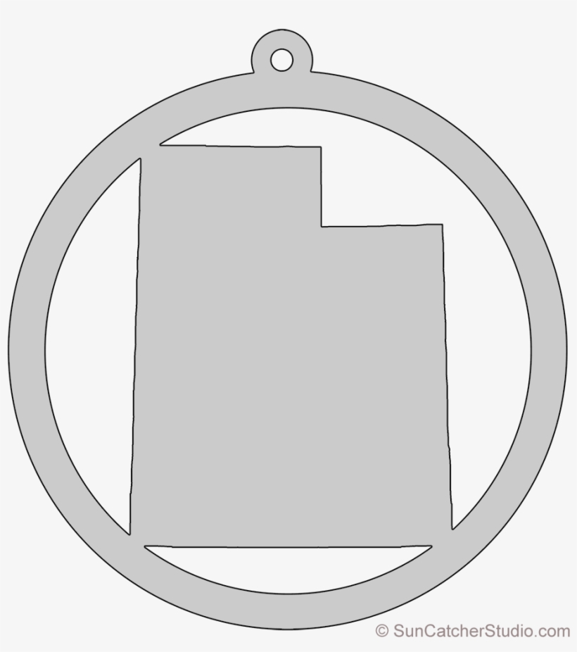 Utah Map Circle Free Scroll Saw Pattern Shape State - Pattern, transparent png download