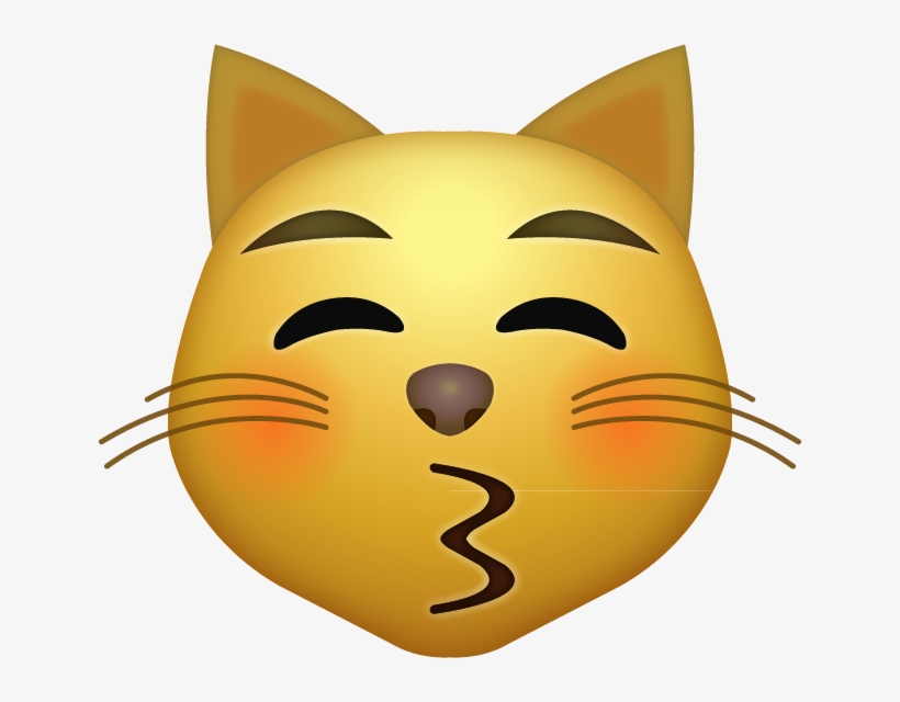 Kisses Clipart Emoji - Cat Emoji Png, transparent png download