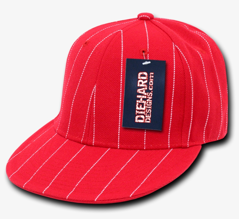 Decky Rp3 Pin Stripe Fitted Baseball Caps - Red, 7, transparent png download