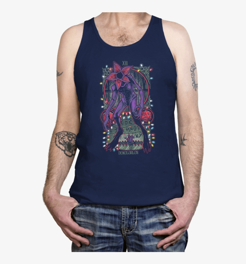 The Demogorgon Tarot Card - Ript Apparel The Bart Knight - Tanktop Navy, transparent png download