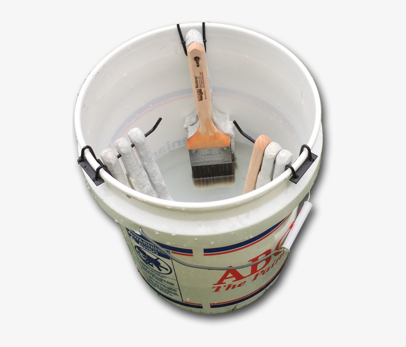 Bucket Holding Paintbrush Water Hangers - Paintbrush, transparent png download