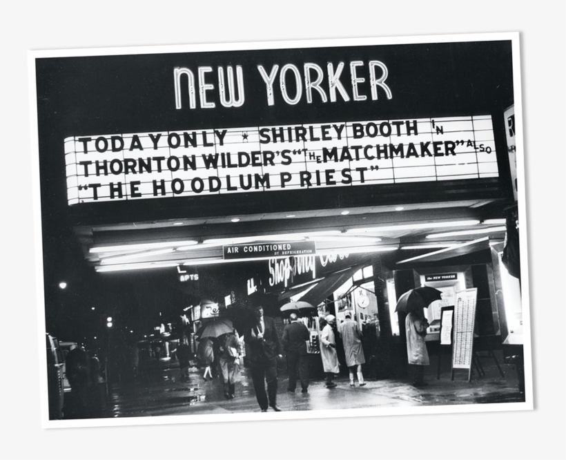 The New Yorker Theater, One Of Many Repertory Houses - Monochrome, transparent png download