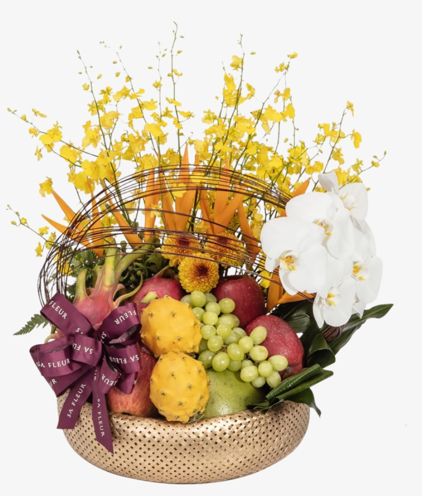 Sa Fleur Golden Basket - Flower, transparent png download