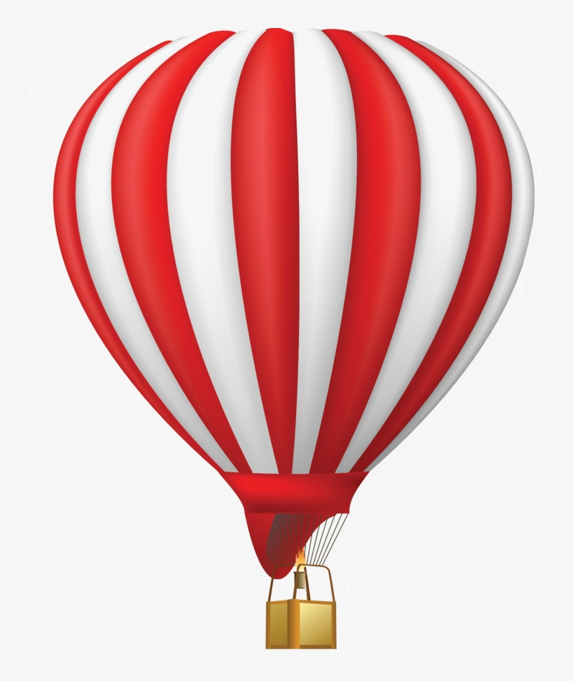 Red White Striped Balloon - Hot Air Balloon Clipart Transparent, transparent png download