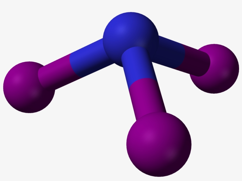 Tres Átomos De Hidrógeno Y Uno De Nitrógeno - Nitrogen Triiodide Structural Formula, transparent png download