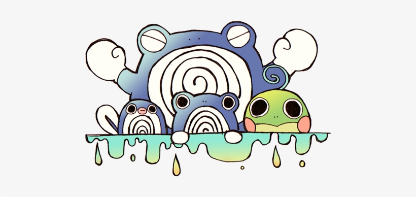 Elgyem Art By Op Poliwag Poliwhirl Poliwrath Politoed - Cartoon, transparent png download