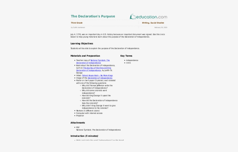 The Declaration's Purpose - Education, transparent png download