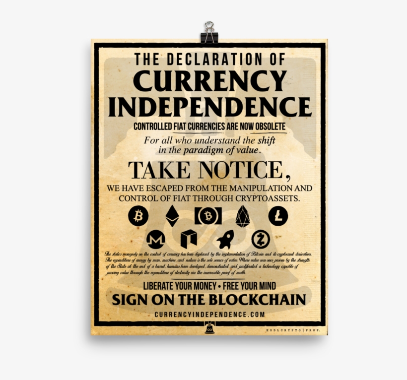 Sign The Declaration - Hodl, transparent png download