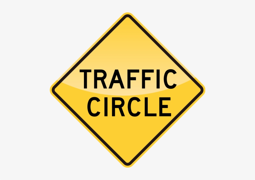 Traffic Circle - Slower Traffic Keep Right Sign, transparent png download